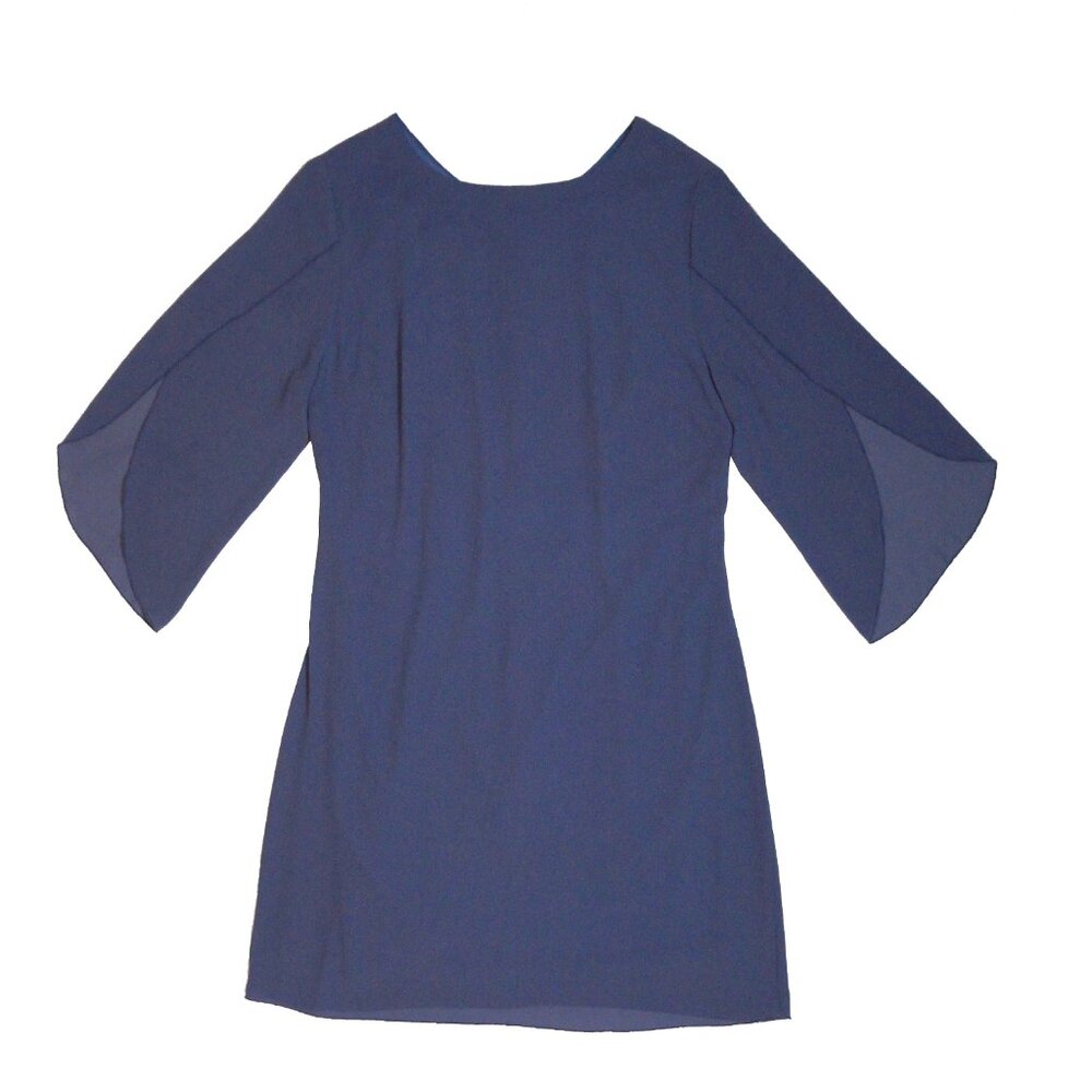 Grace Karin Blue Gray Split Sleeve Cocktail Party Modern Feminine Shift Dress XL